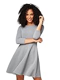  TOM TAILOR DENIM Damen Skater Kleid, Grau (Middle Grey Melange 2619), Small