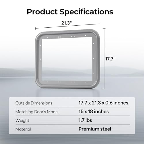 Image of FOGATTI RV Water Heater Door Trim Ring. Only for FOGATTI 15 inch x 18 inch Water Heater Door, Gray