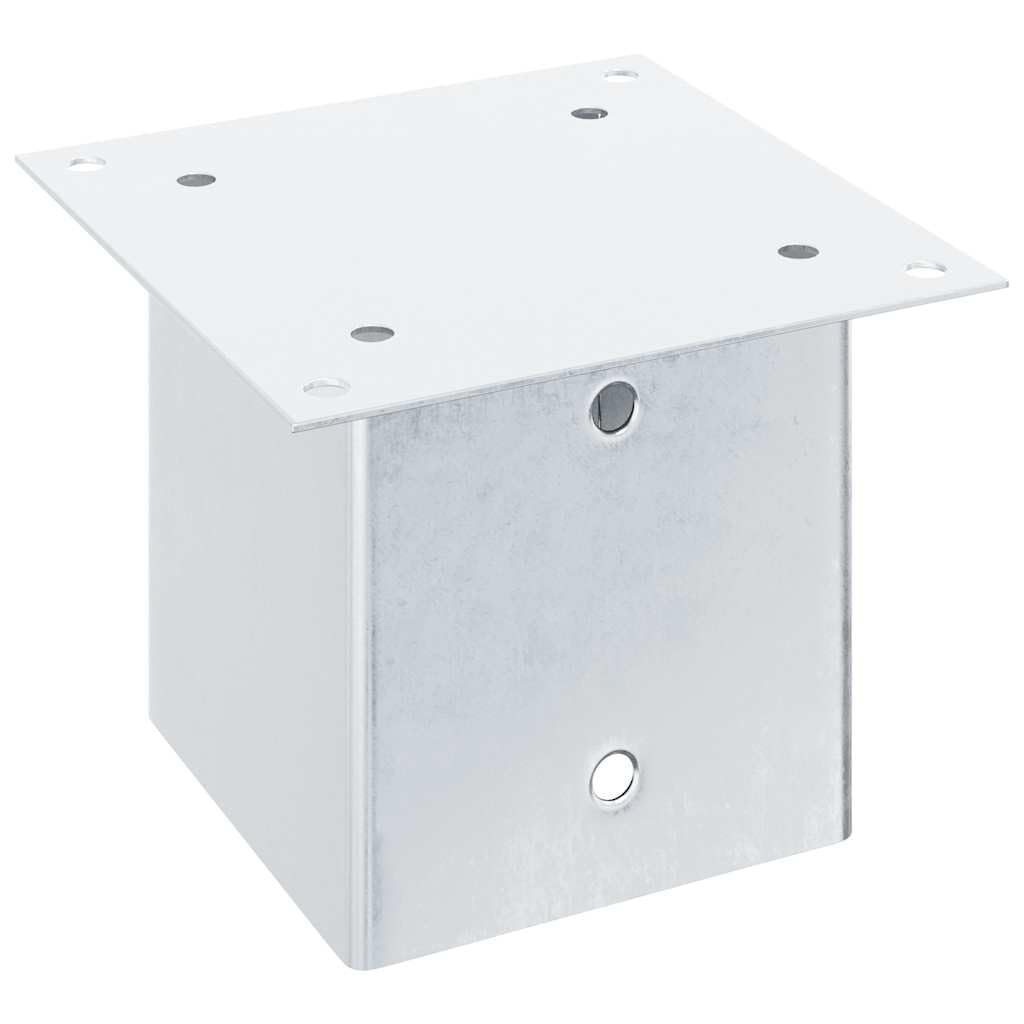 Porta postes cuadrados 4 piezas, acero galvanizado plateado de 141 x 141 mm, anclaje robusto para postes de valla, postes de jardín, postes de madera, postes de metal, resistente a la intemperie