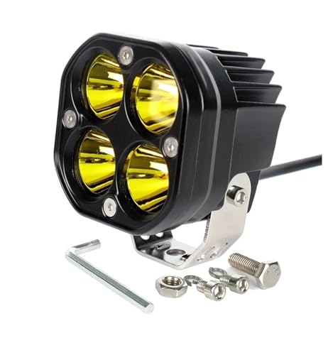 �o�C�N �n���Q�� �ɓK������I�[�g�o�C�p�h���C�r���O���C�g �t�H�O�����v 3�C���` LED���[�N���C�g�o�[ 12V-30V �X�N�G�A�X�|�b�g���C�g �t���b�h�r�[��(1pcs yellow light)