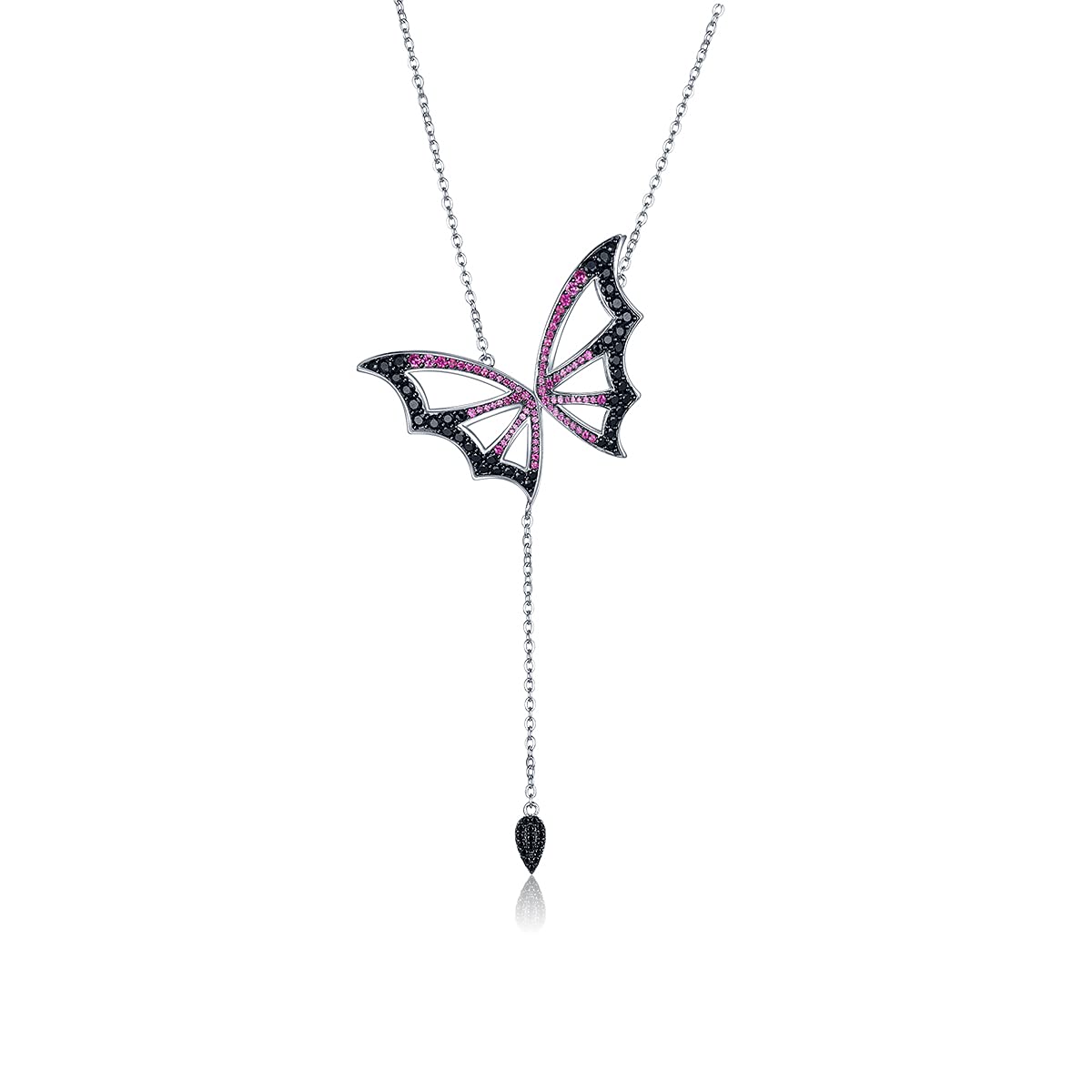 Deslumbrante Collar con Colgante de Elfo y Mariposa, Collar de Plata de Ley 925 con Forma de Animal para Mujer, joyería