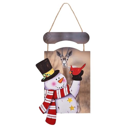Décoration murale bonhomme de neige en bois pour salon chaleureux