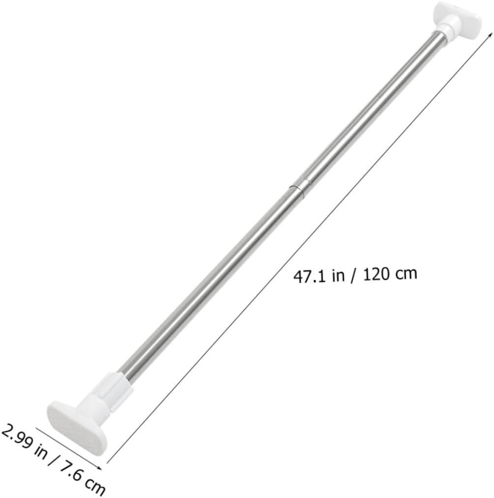 Telescopic Shower Curtain Rod No Drilling Required Tension Pole Clothes Rail for Bathroom Closet Use Heavy Duty Design