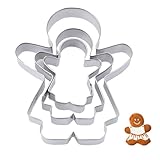 Cortadores de hombre de jengibre, 3 piezas, cortadores de galletas, cortadores de galletas, cortadores de pan de jengibre, cortador de galletas de acero inoxidable para el día de San Valentín (niña)