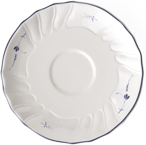 Villeroy & Boch Old Luxembourg Soup Saucer, 19 cm, Premium Porcelain, White/Blue