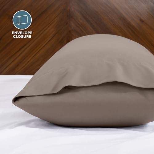 Image of Bare Home Microfiber Body Pillow Cover - Ultra Soft - Cooling Body Pillow Case - Double Brushed - Body Pillowcase with Envelope Closure - Easy Care (21 inchx54 inch Body Pillow Cover, Taupe)