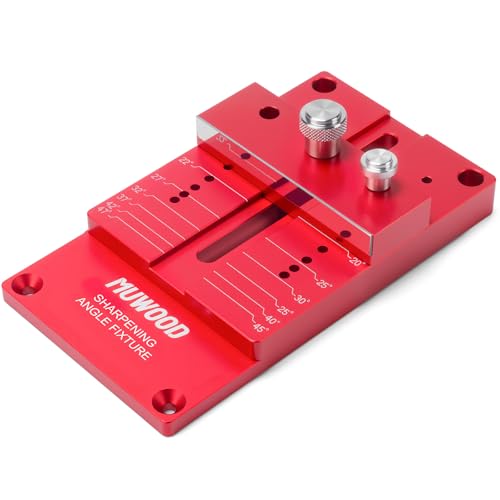 MUWOOD Sharpening Angle Fixture, Chisel Sharpening, Aluminum Alloy Honing Guide System, 15 to 47 Degree Angle Fixture and Gauge for Woodworkers