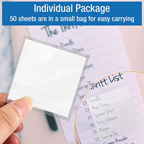Givon John 500 Pcs Transparent Sticky Notes Square Styles Note Pads, Translucent Sticky Notes With Sticking Power, Post Its Clear Sticky Notes, Stickies Clear Sticky Notes 3X3 Post It Notes #TOP2