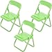 3Pcs Mini Folding Chairs, Dollhouse Folding Chair Miniature Foldable Chair Novelty Mini Folding Chair Phone Holder 1:12 Scale Chair Action Figure Accessories for Desktop Dollhouse Decor
