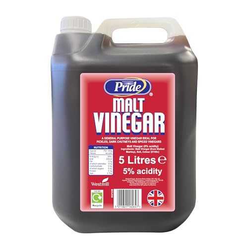 Pride Malt Vinegar 5Litres | Distilled Pure Malt Vinegar | 5 Litre | 5Lt 5L | Bulk Vinegar | Pack of 1