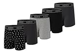 Aeropostale Mens Boxer Briefs-Cotton Stretch Boxer Briefs Underwear (Black/Charcoal/Black/Grey/Heather, Medium)