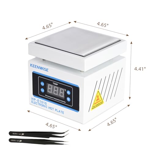 Image of 110V 360W Soldering Hot Plate, Electric Hot Plate, LED Microcomputer Electric Preheat Soldering Station Welder Hot Plate Rework Heater Lab 100X100mm (3.94 * 3.94in) Plate