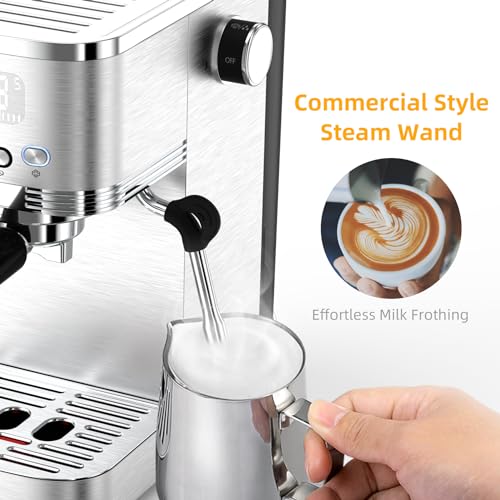 MAttinata Máquina de café expresso, máquina de café expresso 20 com tubo de água quente e vaporizado