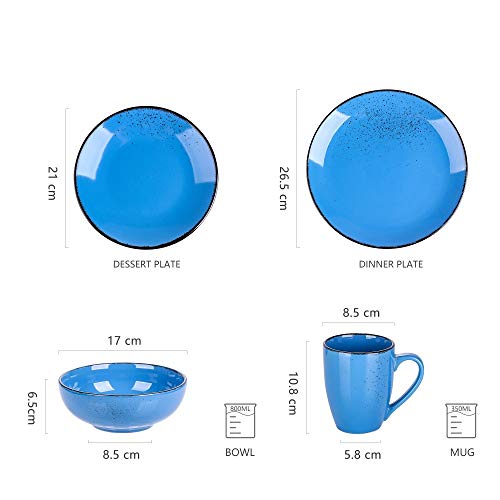 Dinner Plate Set 48-Piece Stoneware Ceramic Dinnerware Set With Dinner Plate, Dessert Plate, 800Ml Bowl, 380Ml Mug Set #TOP7