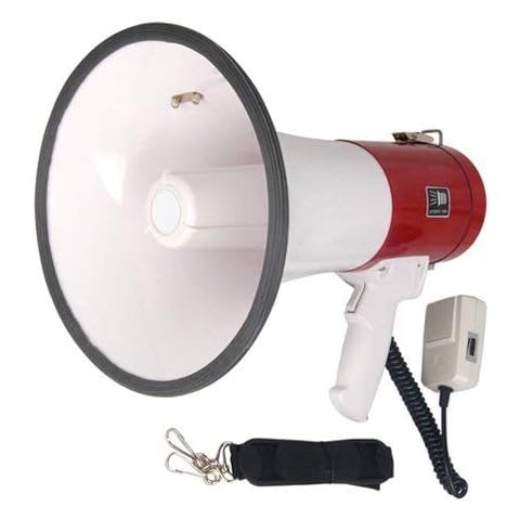 EX ELECTRONIX EXPRESS Rechargeable 50 Watt Loud Megaphone with Siren Bullhorn Speaker Outdoor Portable Amplifier Cover