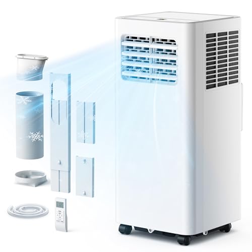 Image of EUHOMY Portable Air Conditioners 10,000 BTU, 4-in-1 Air Conditioner Portable Up to 450 Sq.Ft. with Cool, Fan, Dehumidifier, Sleep, Portable AC Unit with LED Remote & 24H Timer, Installation Kits