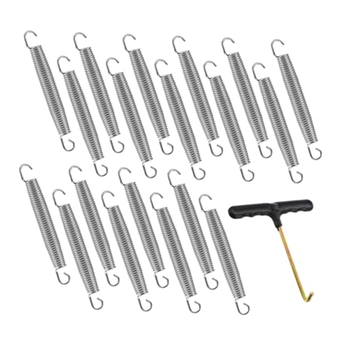 ifundom ユニバーサルトランポリンスプリング 耐久性のあるメッキ鋼製 交換用伸縮テンションコイルフック付き部品 アウトドア修理用
