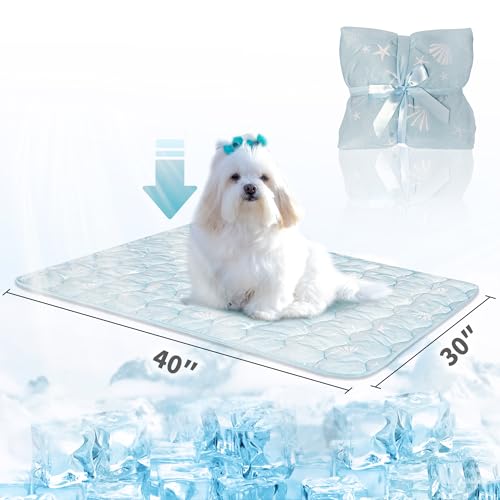 NWK Cobertor refrescante para animais de estimação azul oceano 76 cm x 101 cm (azul, 76 cm x 101 cm,