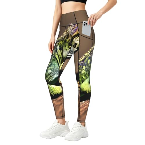 Pantalones de yoga opacos Lizard de alta definición confeccionados con bolsillos