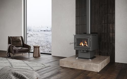 Ashely Hearth AW3200E-P 3,200 Sq. Ft. EPA Certified Pedestal Wood Burning Stove with Blower - Thumbnail 2