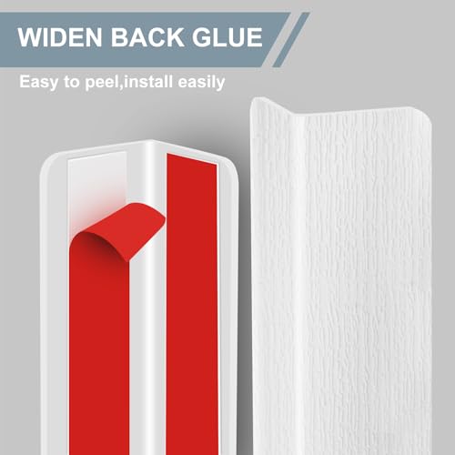 Image of Corner Guards - 8PCS White Wall Corner Guard with Back Glue for Baby Safety, Stair Corners, Edge Protection - 59 in(L) x 1-5 /8 in(W)
