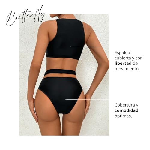 Rand Pole Dance Kleidung für Damen, Sport-Top mit hoher Taille, sexy Sportbekleidung für Pole Sport, Pole Exotic, Schwarz (Kreuzbund und geschlossener Rücken), 38