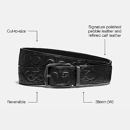 Coach 38 Mm Cts Harness Signature Leather, Black, One Size3