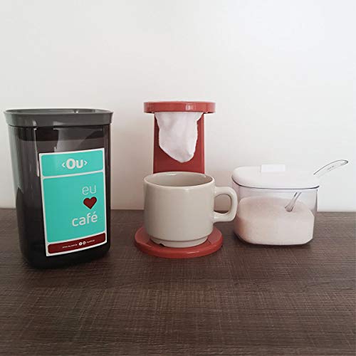 Passador de Café Individual Mini Coador de Café de Pano 17 cm My Coffee Terracota