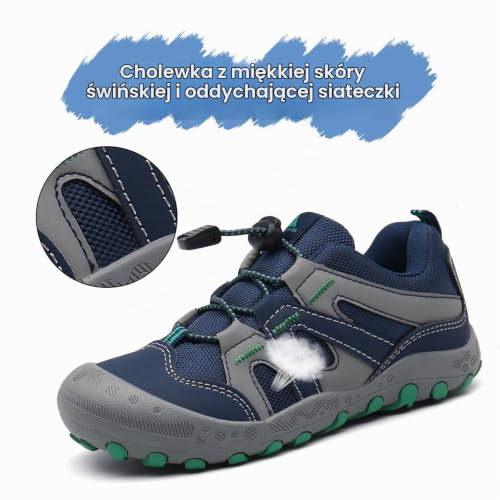 Mishansha Dziecięce buty trekkingowe trampki chłopcy dziewczynki rozm. 24-38, granatowy, 28 EU