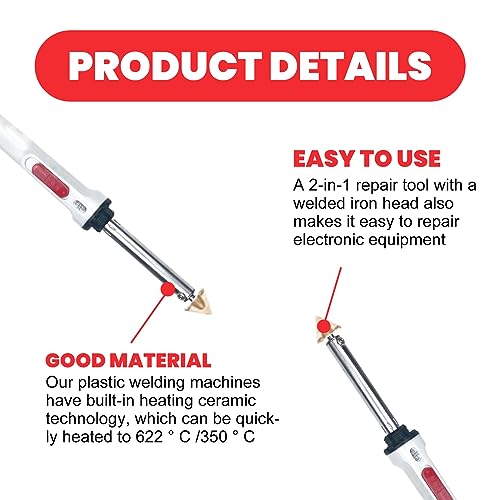 Set Saldatore In Plastica, 100 W, 220 V, 20 V, Set Di Riparazione Per Saldatore Con 1 Saldatore, 2 Punte Grandi E Piccole, 20 Barre Di Saldatura In Bianco E Nero - 2