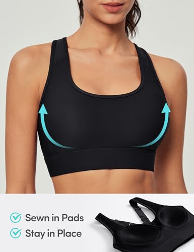 IUGA High Impact Sports Bras for Women High Support Racerback Sports Bra with Sewn-in Pads Adjustable Straps2