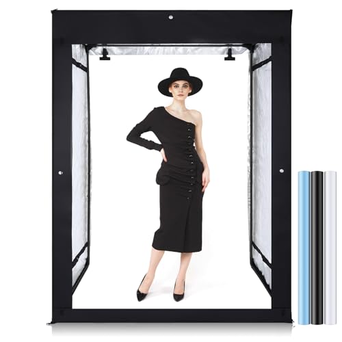 Professional Large Photo Light Box Photography Studio, 47x39x78 inch SEDGEWIN Portable Shooting Tent Kit Dimmable LED Continuous Lighting Cube with 3 Colors PVC Backdrops