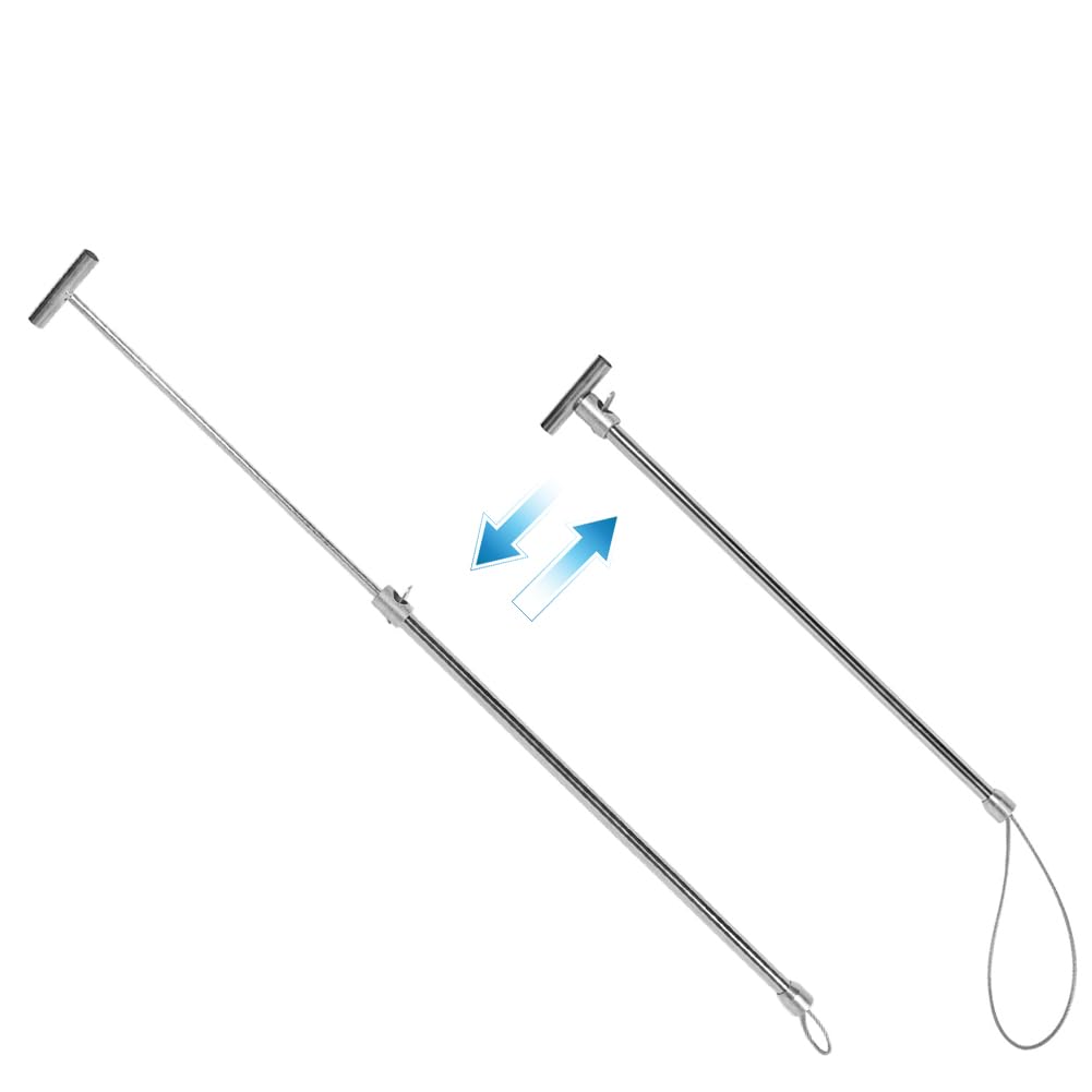 Schweinefangstange Edelstahl Tier-Fixierhilfe verstellbar 67-114cm | Ergonomischer Griff für Einhandbedienung robuste 4mm Drahtschlaufe sichere und stressfreie Fixierung bei der Behandlung