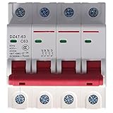 Disyuntor Magnético, Interruptor 4P, Interruptores T Automáticos Cortos de Sobrecarga de 400V para Montaje en Carril DIN Doméstico, Uso Doméstico 50A (63A)