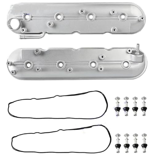 Tapa De Válvulas Motor para Chevy para Silverado para Suburban para GMC para Hummer para Sierra para Yukon para Cadillac 4.8, 5.3, 6.0 .2L 12642655 12637684 Tapa de válvulas(1pair)