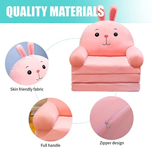 Dofimate 2 In 1 Pink Kids Toddler Couch Fold Out, Plush Kids Chair For Girls Toddlers Sofa Personalized Baby Couch Flip Open Mini Couch Baby Sofa Bed Chair For Toddlers Girls 0-3 #TOP4