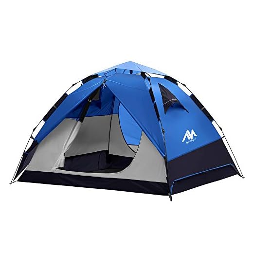 Tienda de campaña impermeable para 3-4 personas, tienda de campaña en segundos, tienda de campaña desplegable con sistema Quick-up, 2 puertas, doble pared, viajes, playa y senderismo