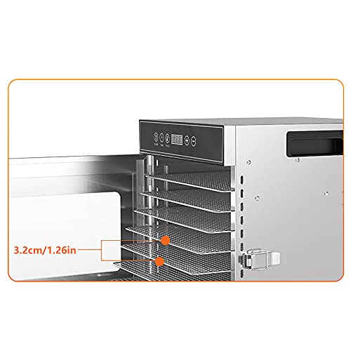 8 Etagen Dörrgerät Küche Dörrautomat Food Dryer Edelstahlgestelle Elektrischer Obst und Gemüse Trockner 400W für Obst Kräuter Pilze Fisch – Bild 8