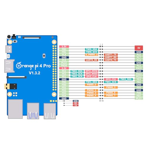 Image of Orange Pi 4 Pro 4GB LPDDR5 8 Core 64 Bit Single Board Computer, 3TOPS AI NPU Allwinner A733 WiFi 6 & Bluetooth 5.4 Frequency 2.0GHz Mini PC Run Android, Linux, Orange Pi OS