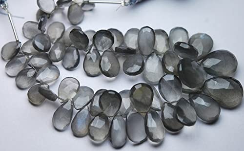 Pierre de lune grise briolette 10-13mm pour remplacer vos perles ternes
