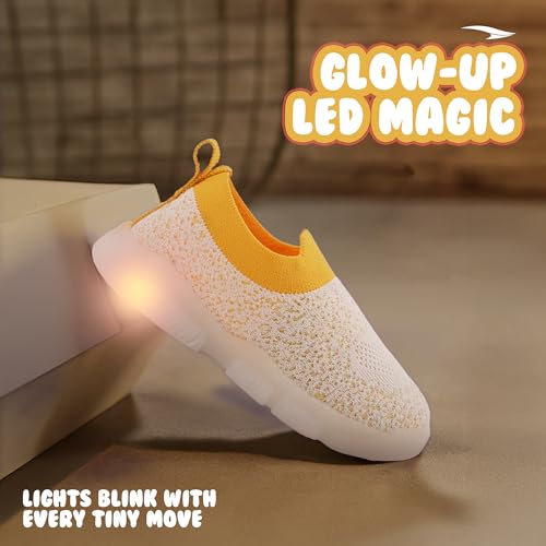 Image of ASIAN Sparkle-01 Kids LED Shoes for Boys & Girls with Soft Knit Material | Lightweight and Easy Slip-On Fit