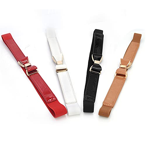 Womens Bowknot Skinny Elastic Waist Belt Stretchy Belt Fashion Metal Buckle Thin Belt for Dress2