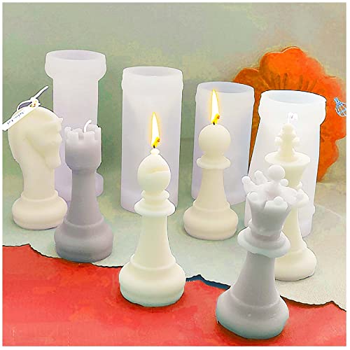 Tiruiya Lot de 6 moules en silicone pour bougies en forme de bougie - Décoration 3D Cover