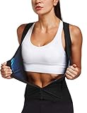 BALEAF Women's Sauna Slim Vest Waist Trainer Sweat Compression Shirts Zipper Polymer Tank Top Black Size L/XL