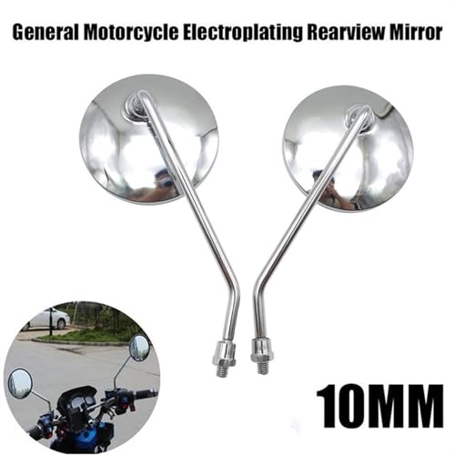 Espejos retrovisores moto que eliminan puntos ciegos con vástago largo de 10mm para Kawasaki 3