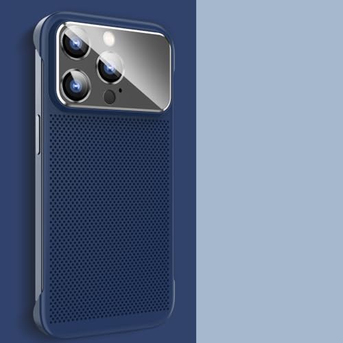 Coque de refroidissement pour iPhone 15 Pro Max idéale pour jouer et photographier en bleu