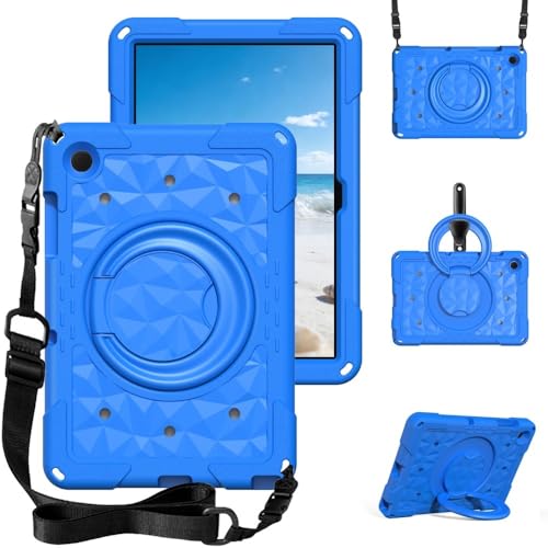 Coque Samsung Galaxy Tab A9 Plus antichoc silicone bleu avec support