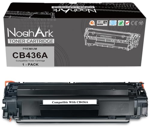 NoahArk Compatible para CB436A 36A Cartucho de Tóner de Repuesto para HP LaserJet P1505N P1505 P1506N P1506 M1120N M1120 M1522NF M1522N P1500 P1503 P1504 Impresora (1 Negro)