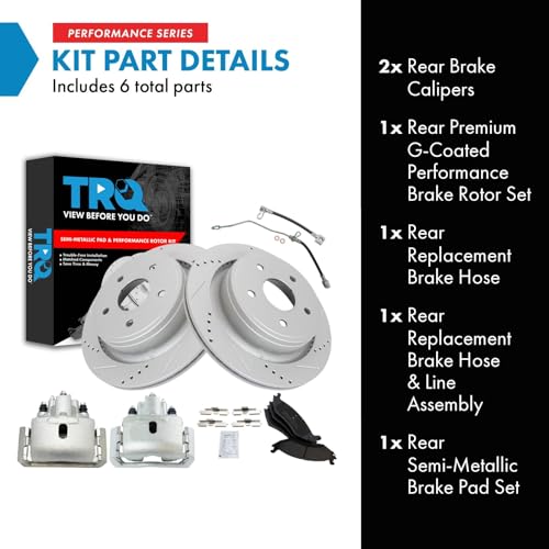 Image of TRQ Brake Pad & Rotor Kit Performance Semi-Metallic Compatible with 2002-2004 Dodge Ram 1500