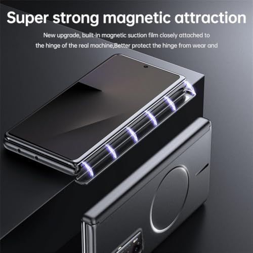 Étui magnétique pour Samsung Z Fold 7/6/5/4 bleu avec charnière et charge sans fil